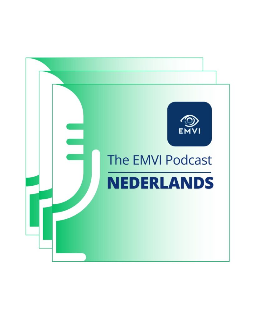 An image representing of the EMVI podcast series, conducted in Dutch.